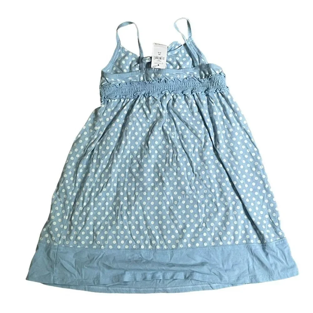 NWT Gap Girls Blue White Polka Dot Sun Dress XS 4-5 100% Cotton
